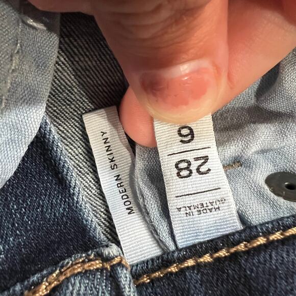 LOFT Modern Skinny Jeans Medium Wash Denim Women's Size 28/6 Slim Fit - Picture 5 of 7